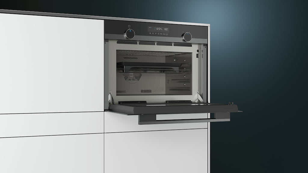 Siemens CP465AGB0B, Built-in compact microwave with steam function