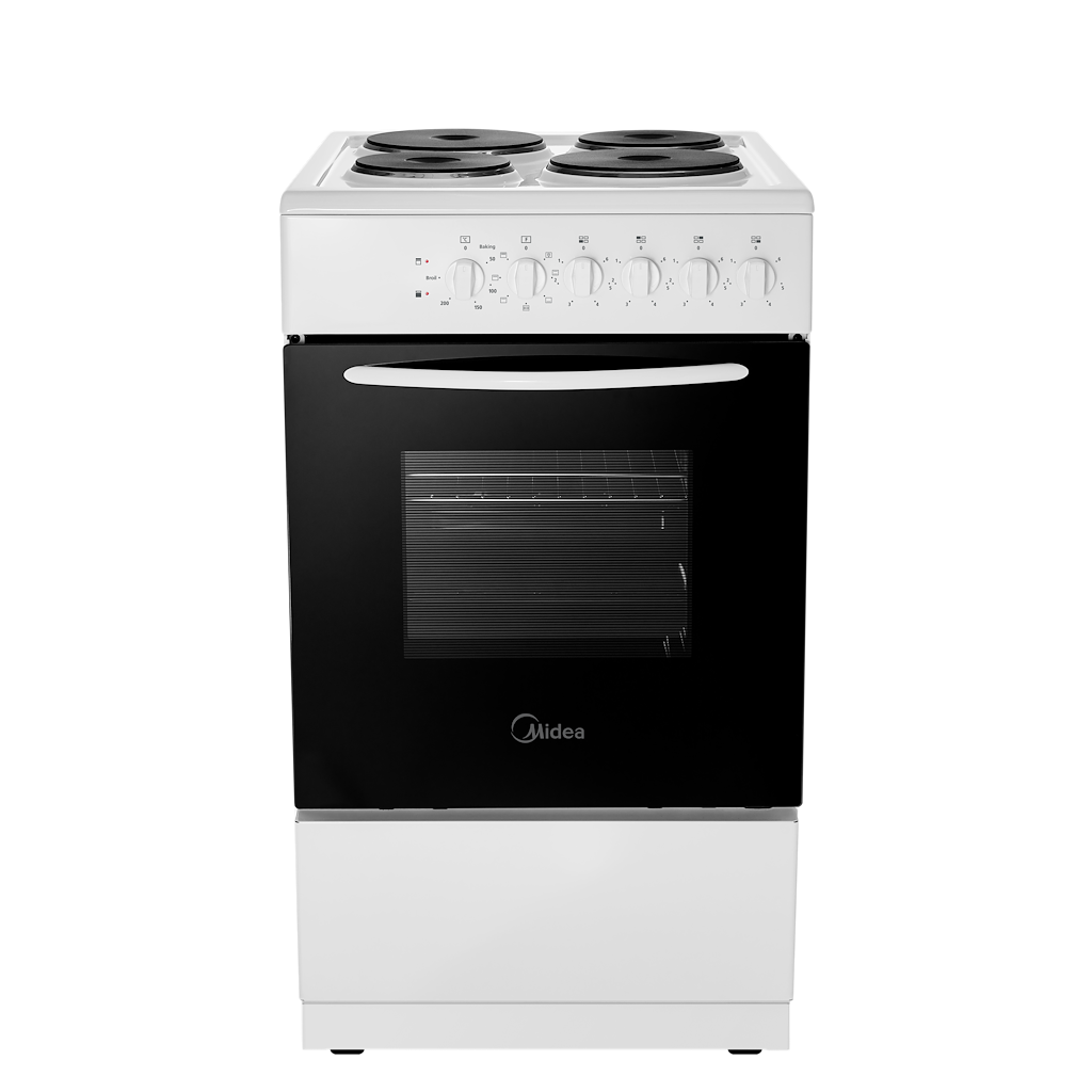 Midea MFO20DME4H109-WH 50cm Single Oven FS Cooker with Sealed Plates - White - A Rated