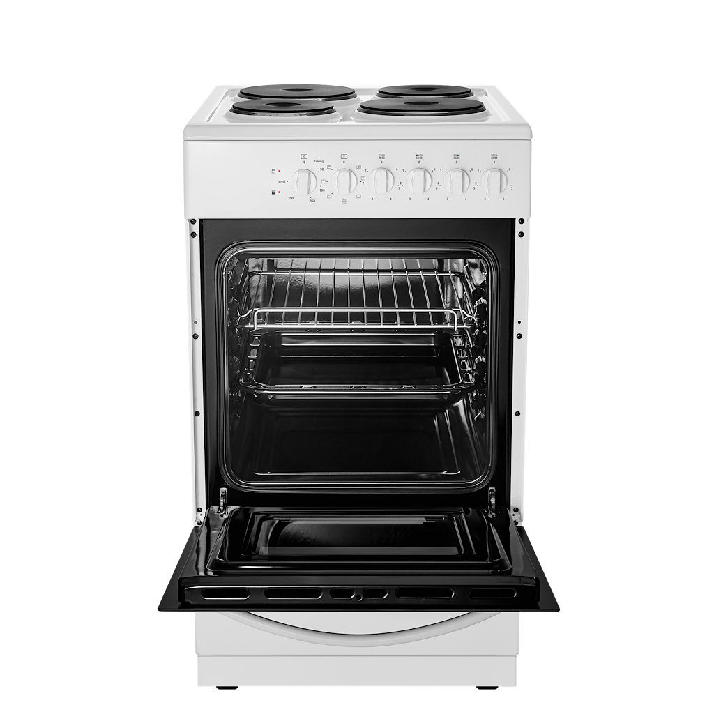 Midea MFO20DME4H109-WH 50cm Single Oven FS Cooker with Sealed Plates - White - A Rated