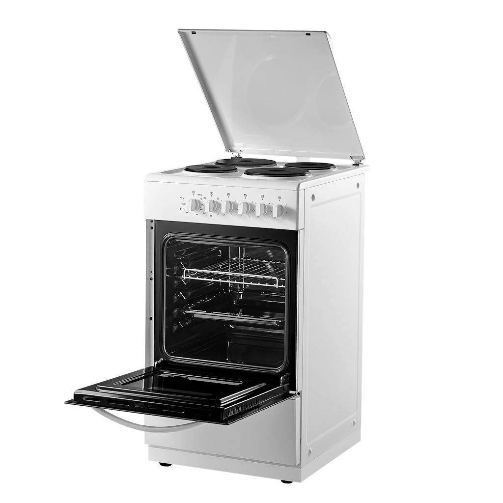 Midea MFO20DME4H109-WH 50cm Single Oven FS Cooker with Sealed Plates - White - A Rated