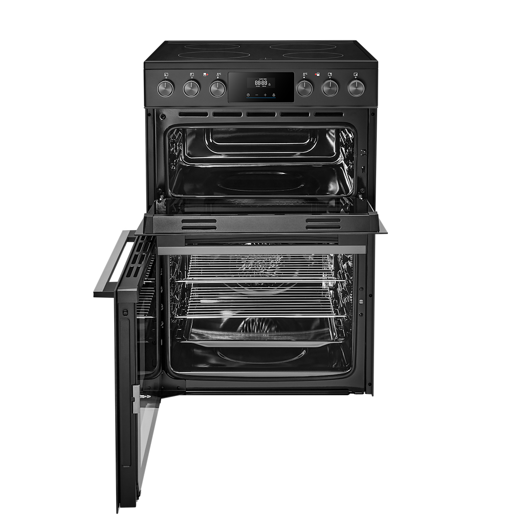 Midea MFO24EME4R118-BK 60cm Double Oven FS Cooker with Ceramic Hob - Black - AA Rated