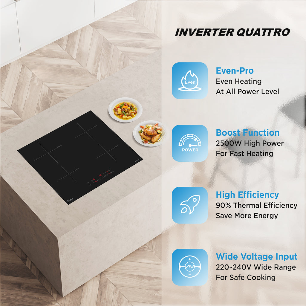 Midea Even Pro MIH744E325GK 60cm Induction Hob - Black