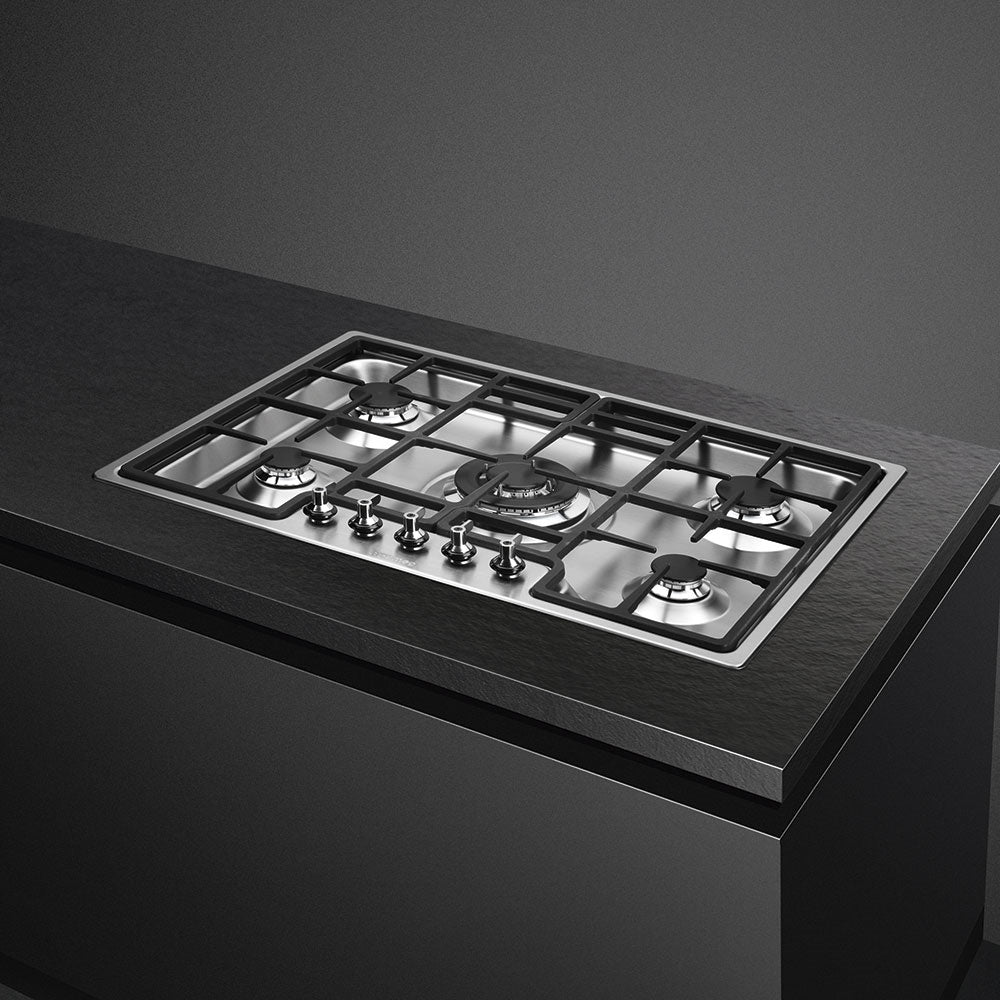 Smeg PGF75-4 72cm Classic Gas Hob, Stainless Steel
