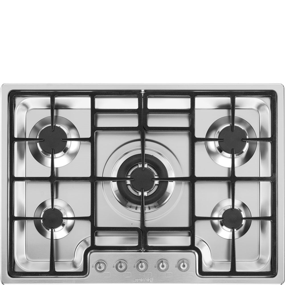 Smeg PGF75-4 72cm Classic Gas Hob, Stainless Steel