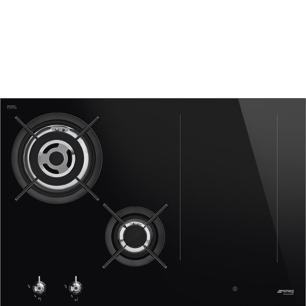 Smeg PM3743D 75cm Eclipse Mixed Fuel Hob 2 Gas Burners 1 Induction Multizone