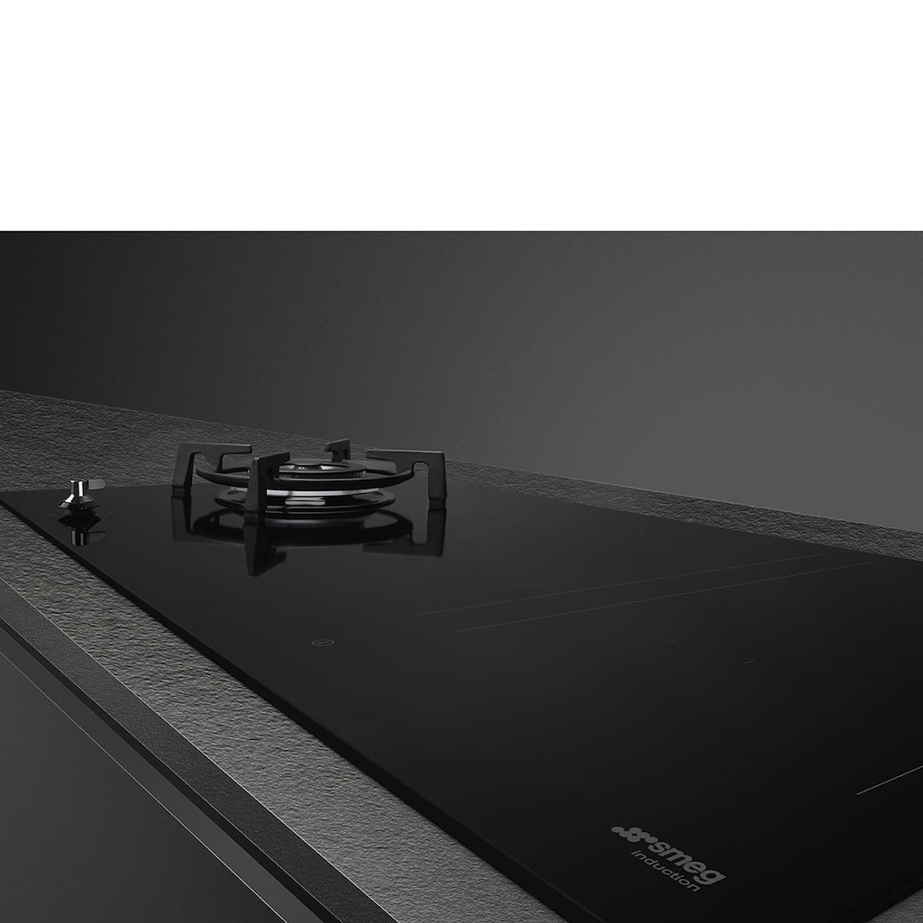 Smeg PM3953D 90cm Eclipse Mixed Fuel Hob 1 Gas Burner 2 Induction Multizones