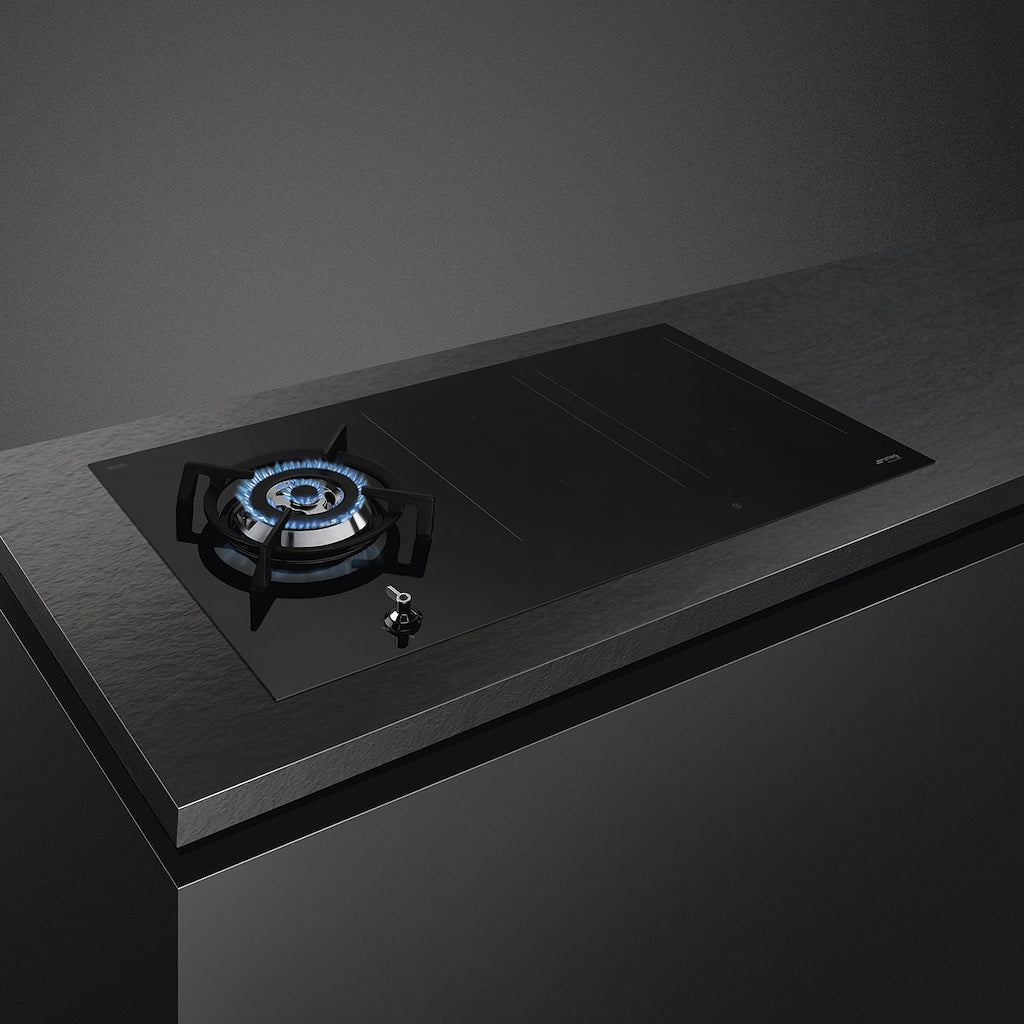 Smeg PM3953D 90cm Eclipse Mixed Fuel Hob 1 Gas Burner 2 Induction Multizones