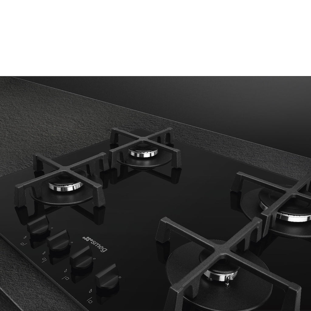 Smeg PV264B 60cm Gas on Glass Hob, Black