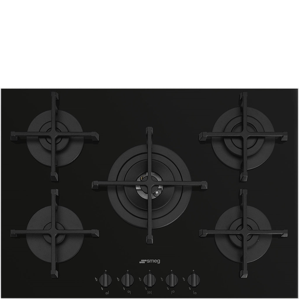 Smeg PV275B 72cm Gas on Glass Hob, Black