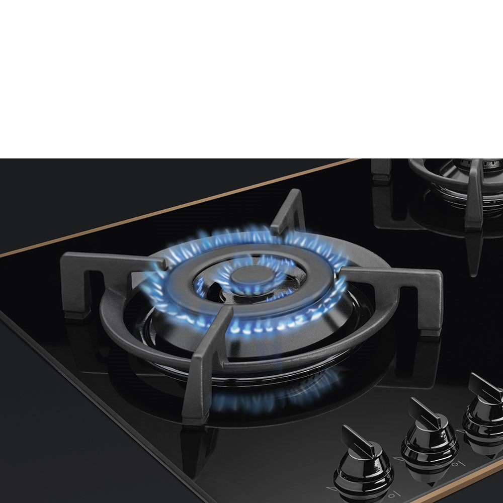 Smeg PV695LCNR 90cm Dolce Stil Novo Gas Hob, Black with Copper Trim