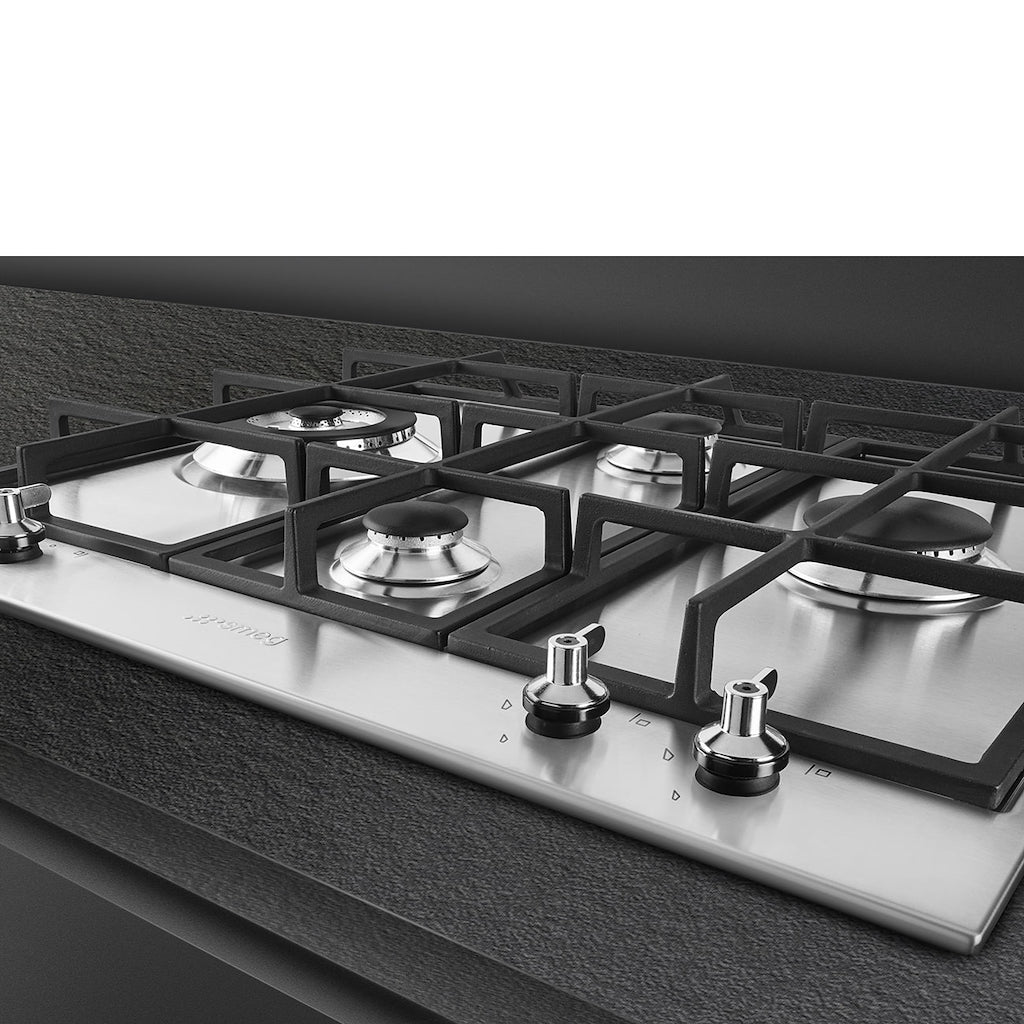 Smeg PX364L 60cm Classic Gas Hob, Stainless Steel