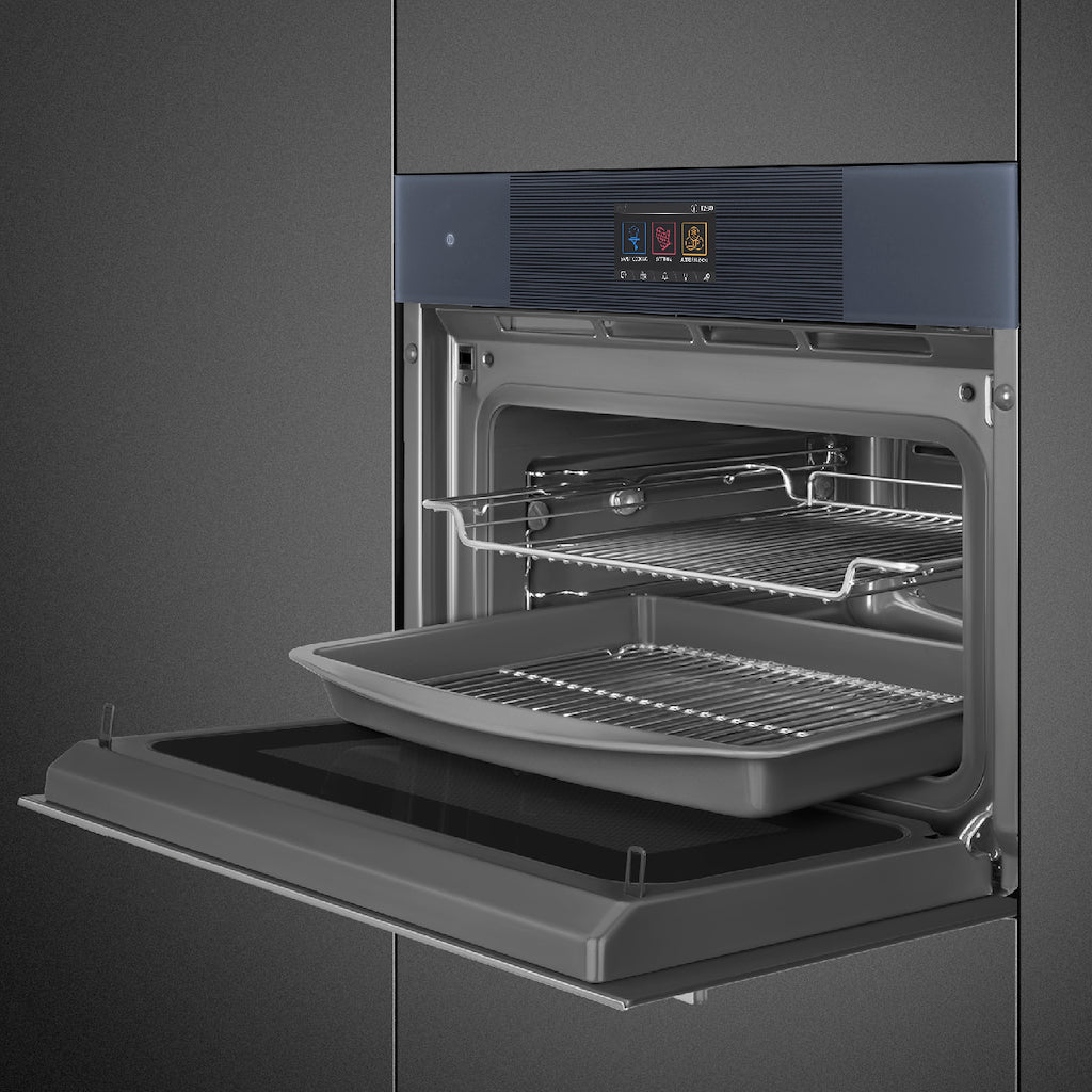 Smeg SO4104APG 45cm Linea Omnichef Oven, Neptune Grey