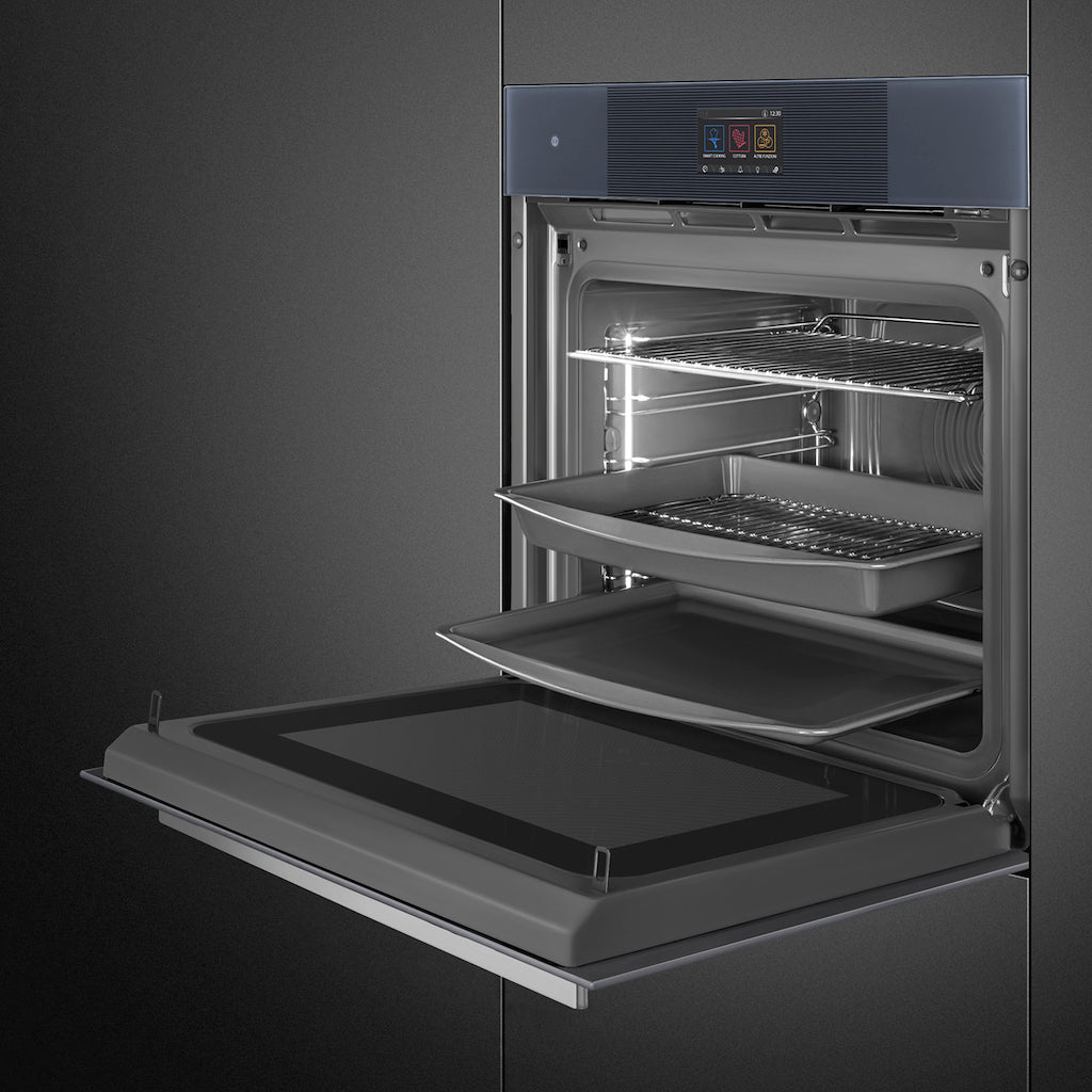 Smeg SO6104APG 60cm Linea Omnichef Single Oven, Neptune Grey