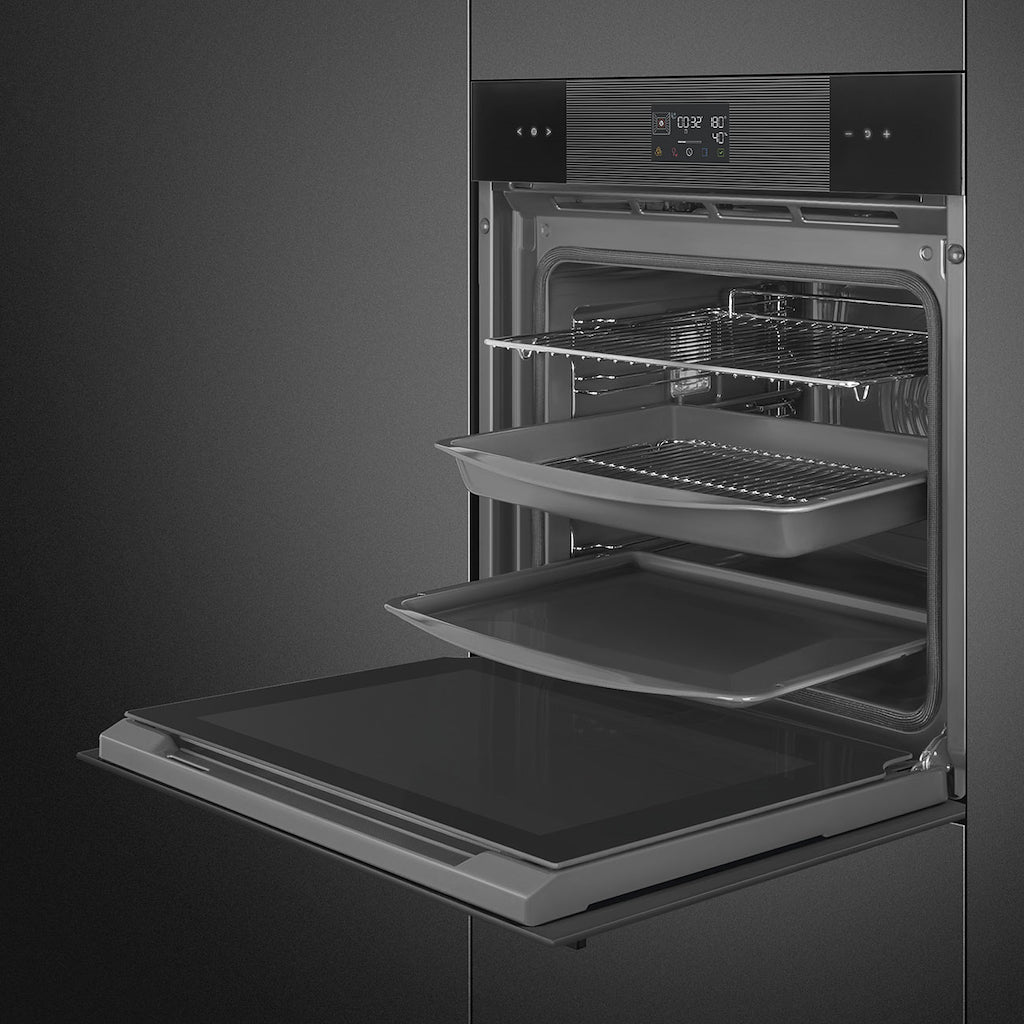 Smeg SOP6102S2PB3 60cm Linea Pyrolytic SteamOne Oven, Black
