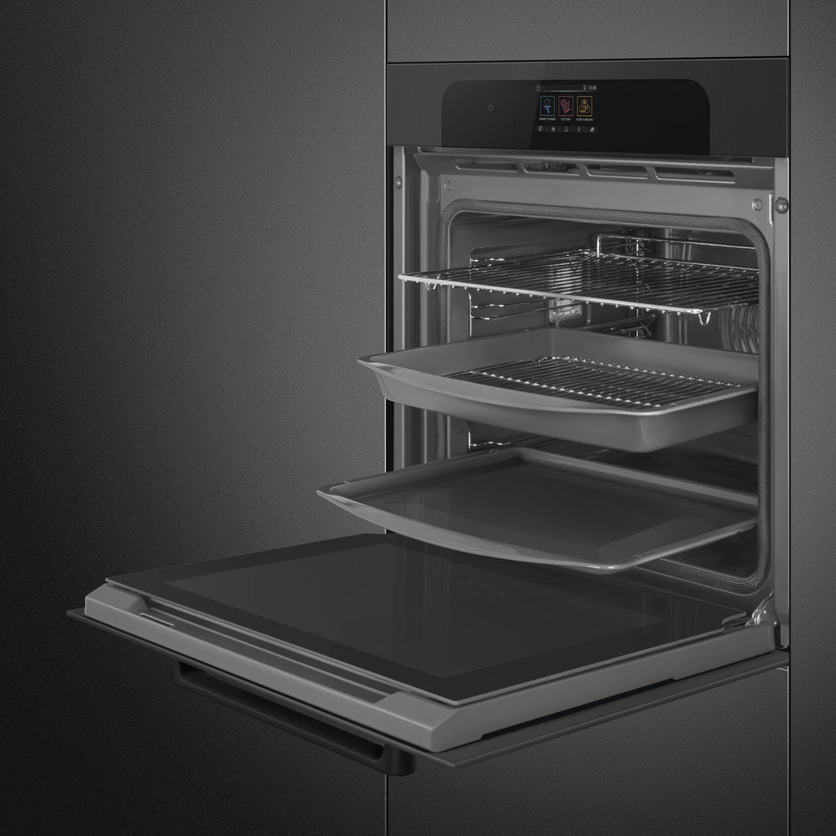 Smeg SOP6204S2PBI Pyrolytic Steam Oven - Black