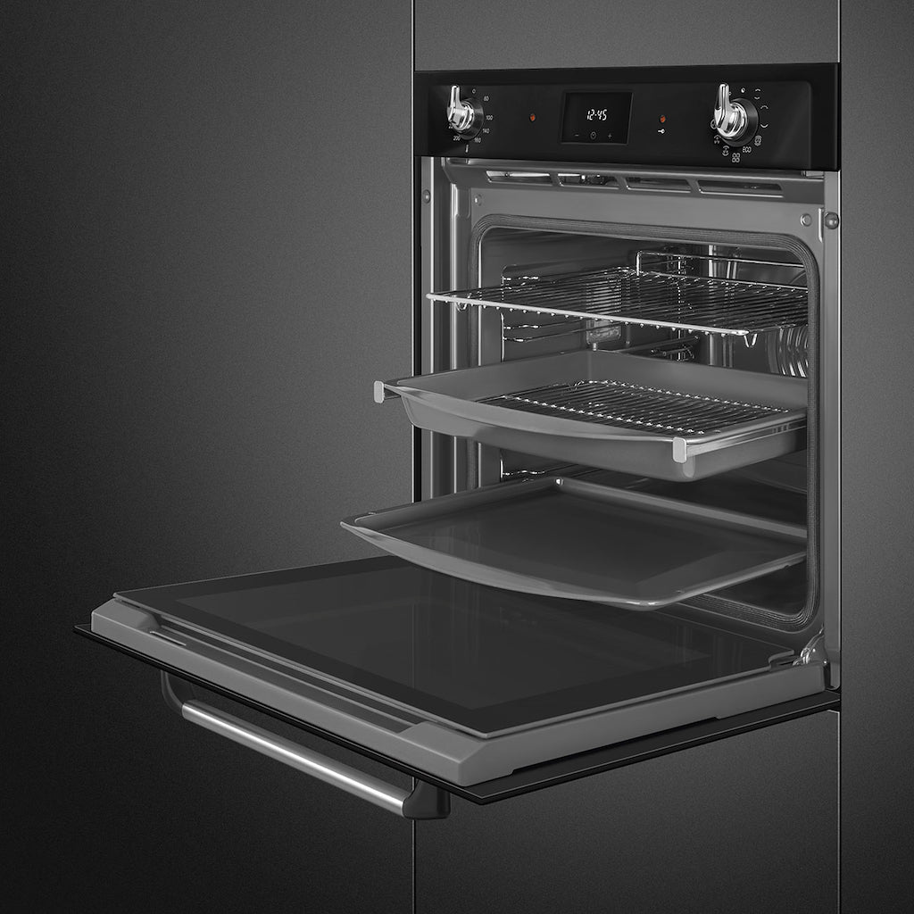 Smeg SOP6900TN 60cm Victoria Pyrolytic Single Oven, Black