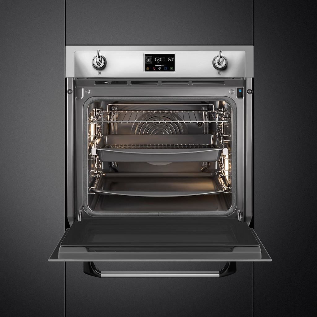 Smeg SOP6902S2PX 60cm Victoria Pyrolytic SteamOne Single Oven, Stainless Steel