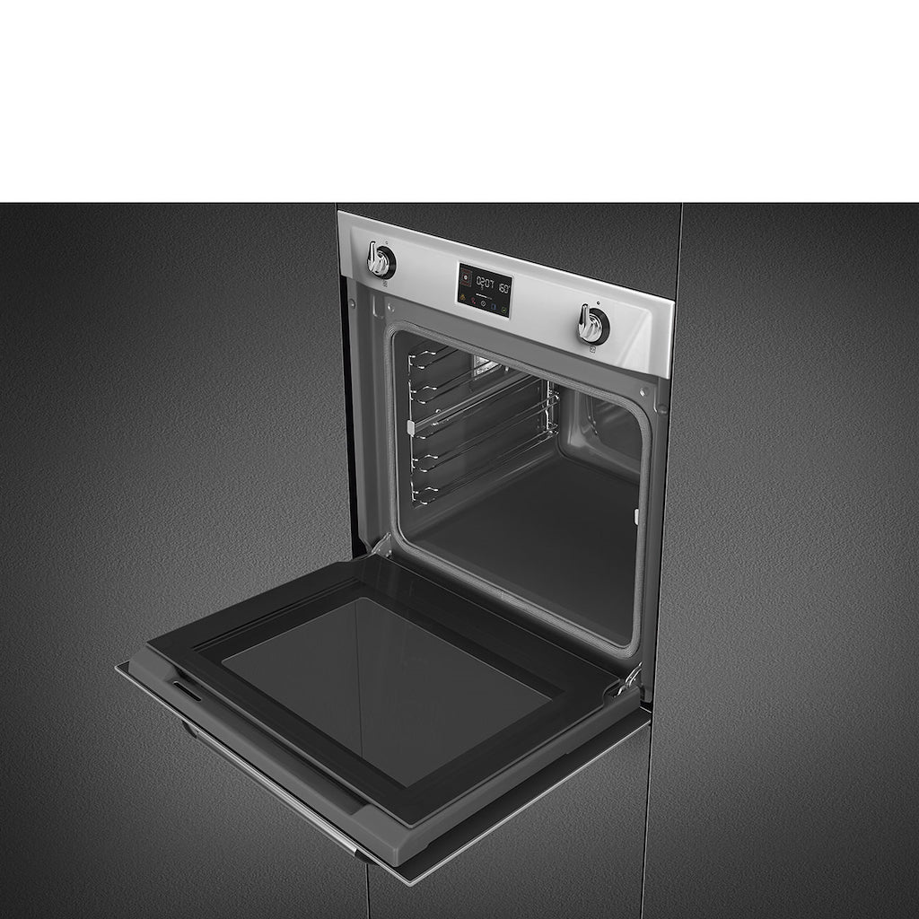Smeg SOP6902S2PX 60cm Victoria Pyrolytic SteamOne Single Oven, Stainless Steel