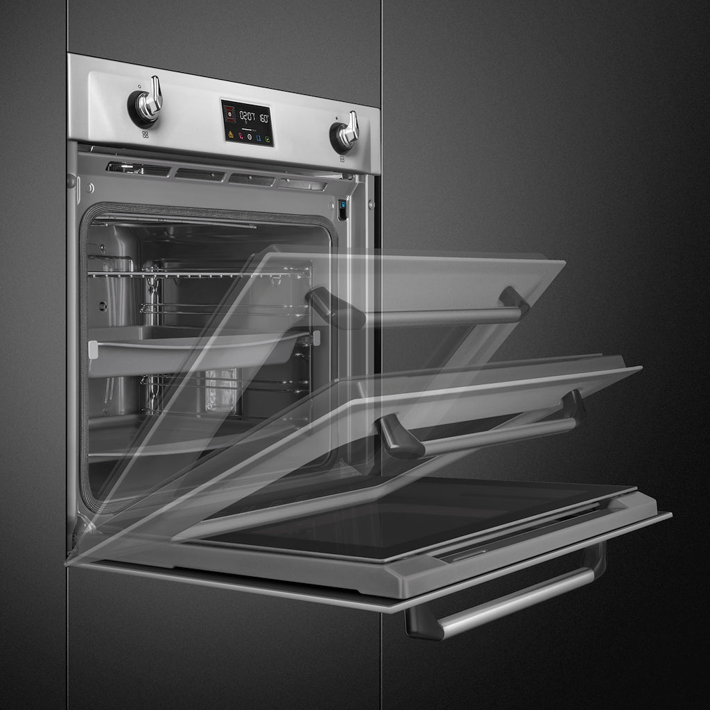 Smeg SOP6902S2PX 60cm Victoria Pyrolytic SteamOne Single Oven, Stainless Steel