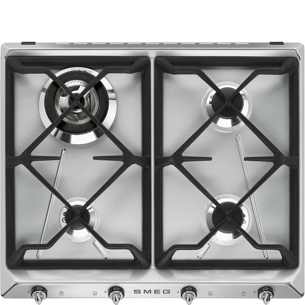 Smeg SR964XGH 60cm Victoria Gas Hob, Stainless Steel