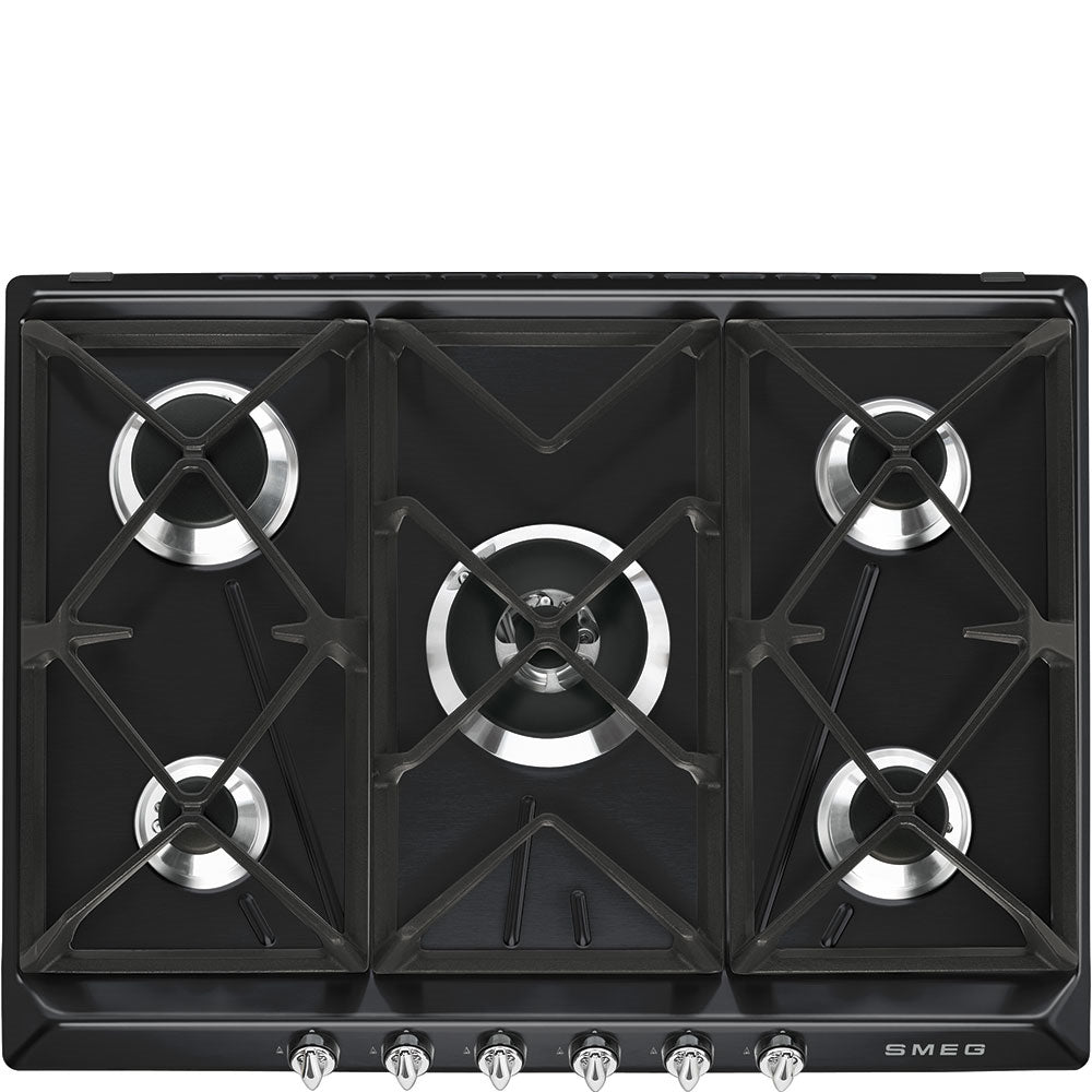 Smeg SR975NGH 69cm Victoria Gas Hob, Black