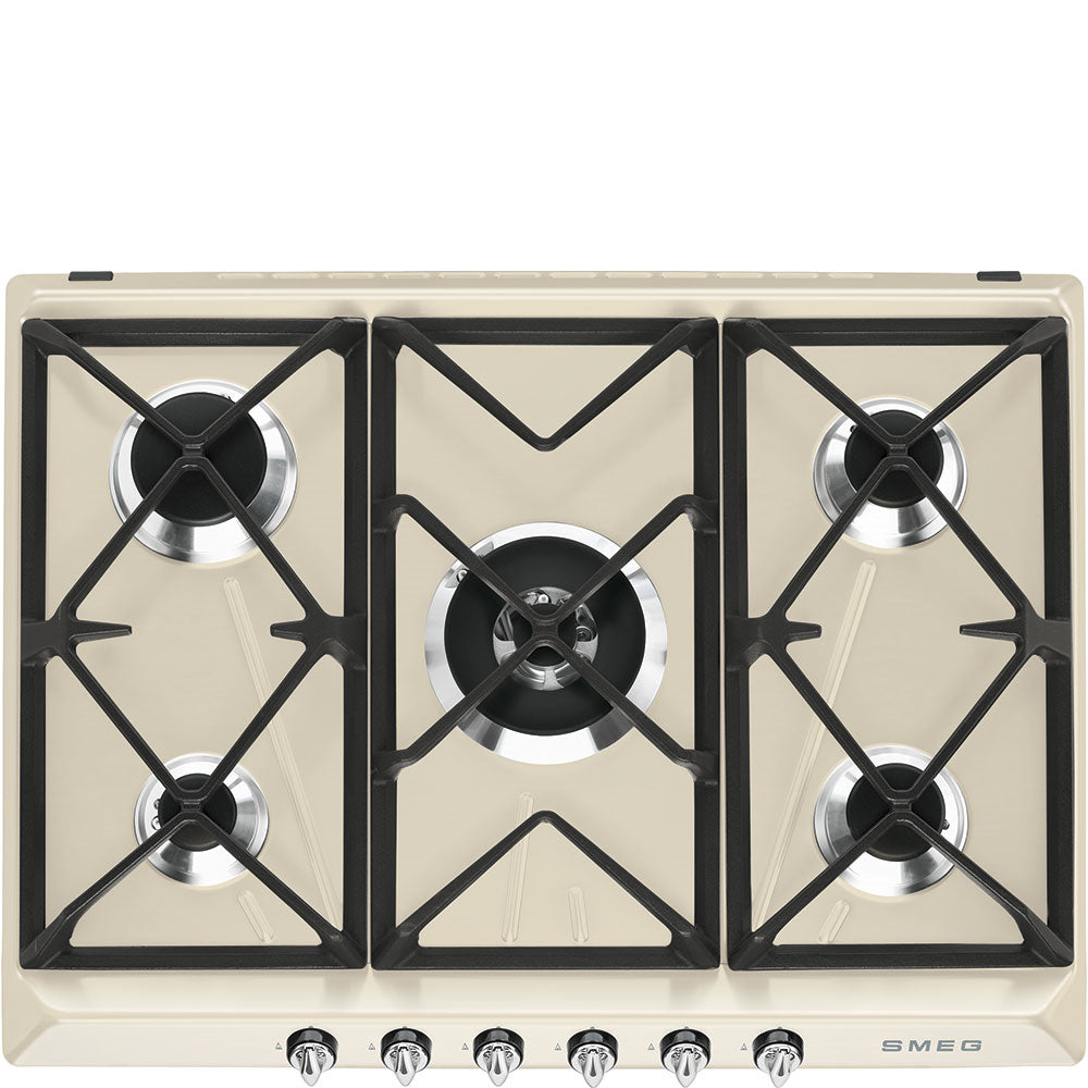 Smeg SR975PGH 69cm Victoria Gas Hob, Cream