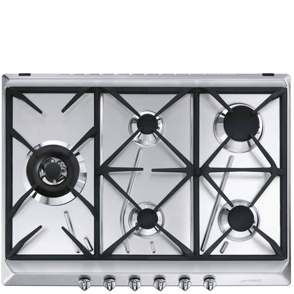 Smeg SRV575GH5 70cm Cucina Gas Hob, Stainless Steel