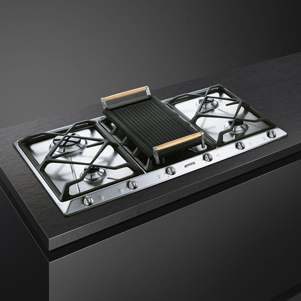 Smeg SRV596GH5 89cm Cucina Gas Hob, Stainless Steel