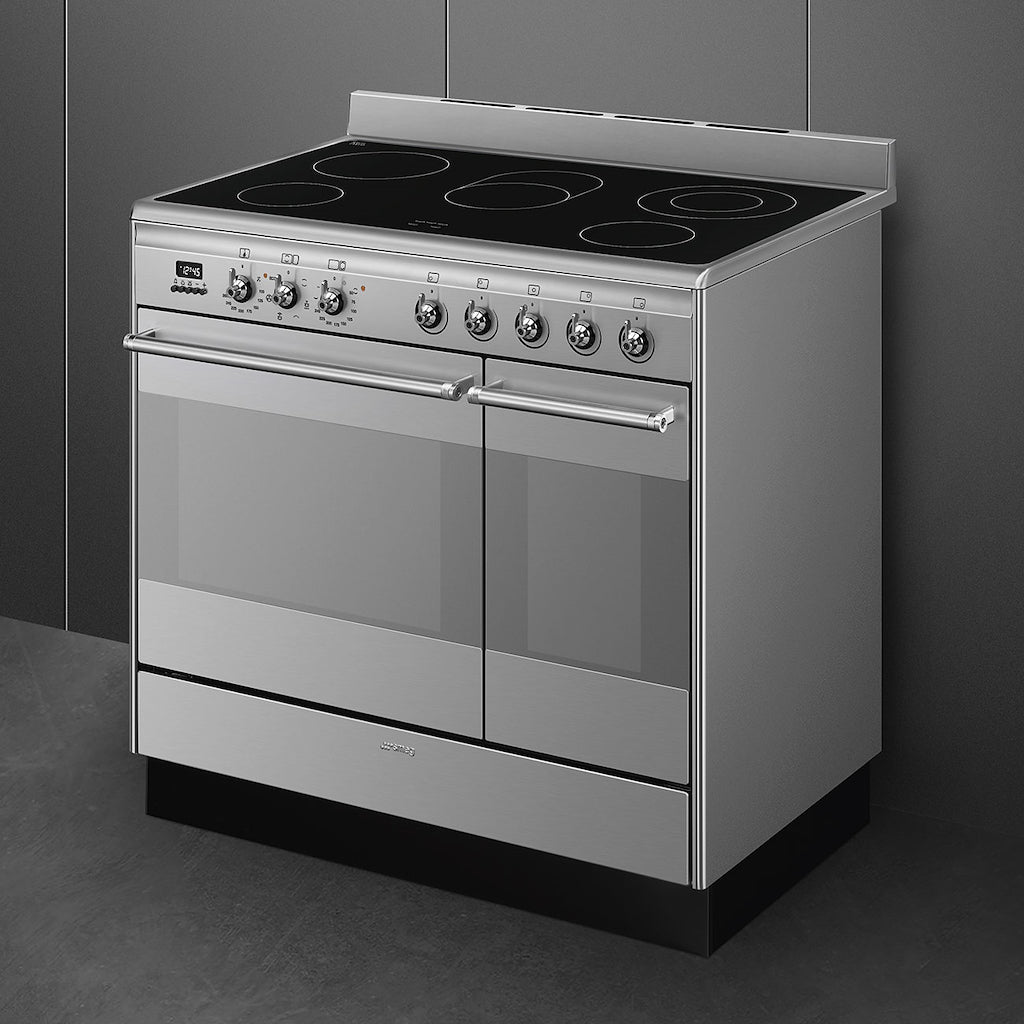 Smeg SUK92CMX9 90cm Concert Electric Range Cooker, Stainless Steel