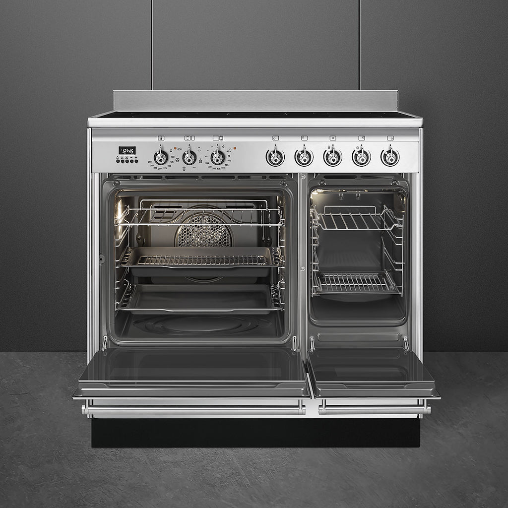 Smeg SUK92CMX9 90cm Concert Electric Range Cooker, Stainless Steel