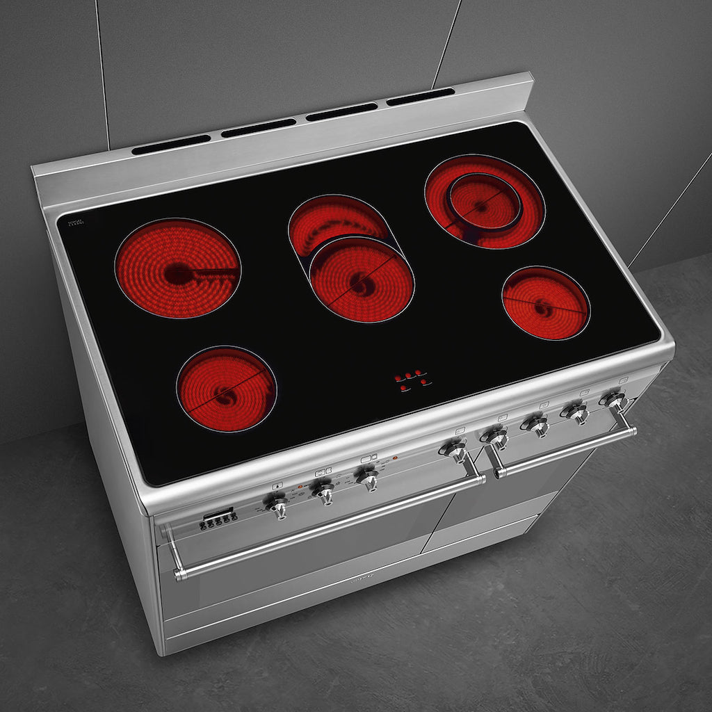 Smeg SUK92CMX9 90cm Concert Electric Range Cooker, Stainless Steel