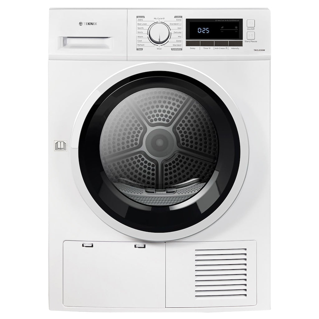 Teknix TK2CLED8W 8kg Condenser Tumble Dryer - White