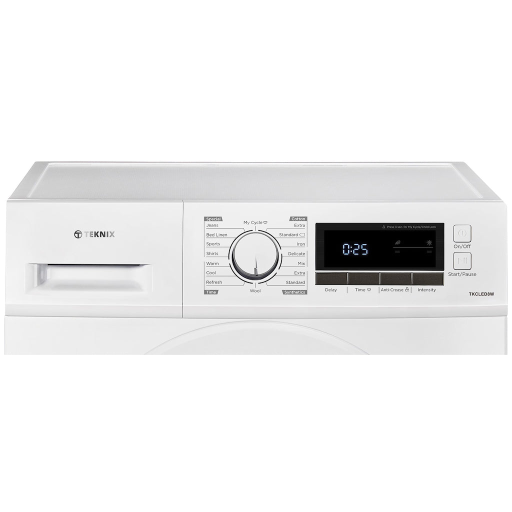 Teknix TK2CLED8W 8kg Condenser Tumble Dryer - White