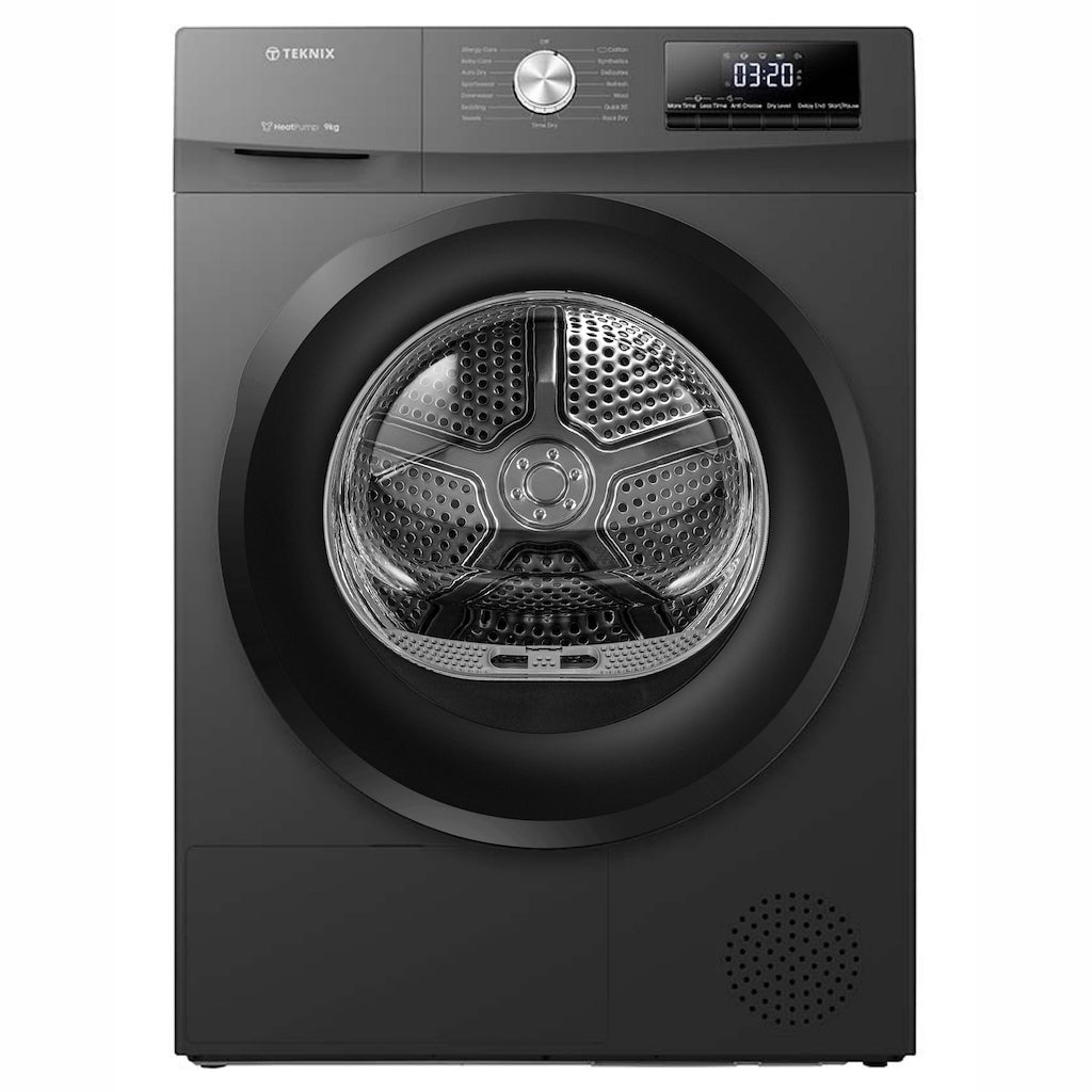 Teknix TK2HP9HS 9kg Heat Pump Tumble Dryer - Titanium