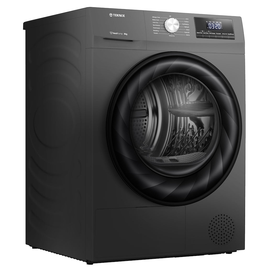 Teknix TK2HP9HS 9kg Heat Pump Tumble Dryer - Titanium