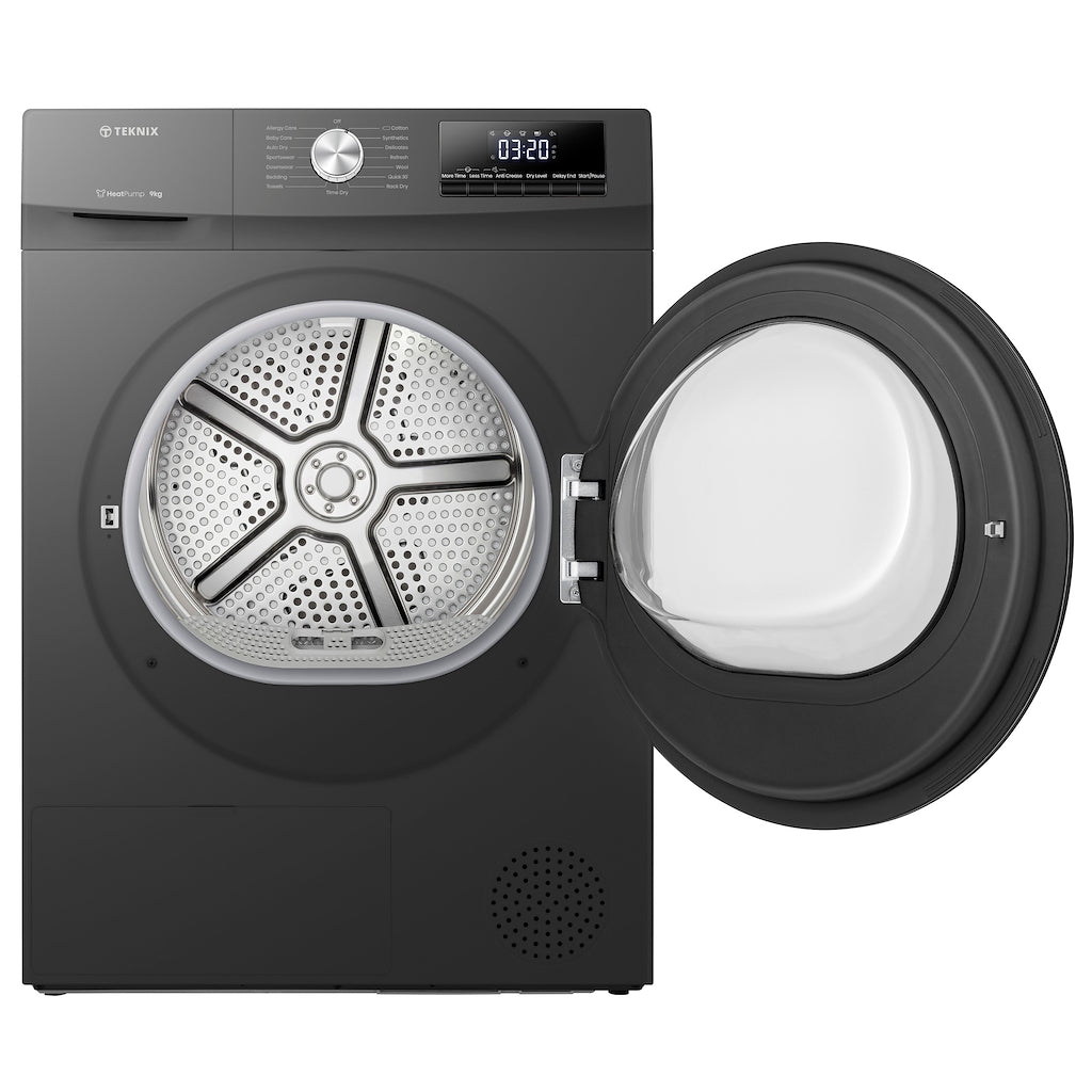 Teknix TK2HP9HS 9kg Heat Pump Tumble Dryer - Titanium