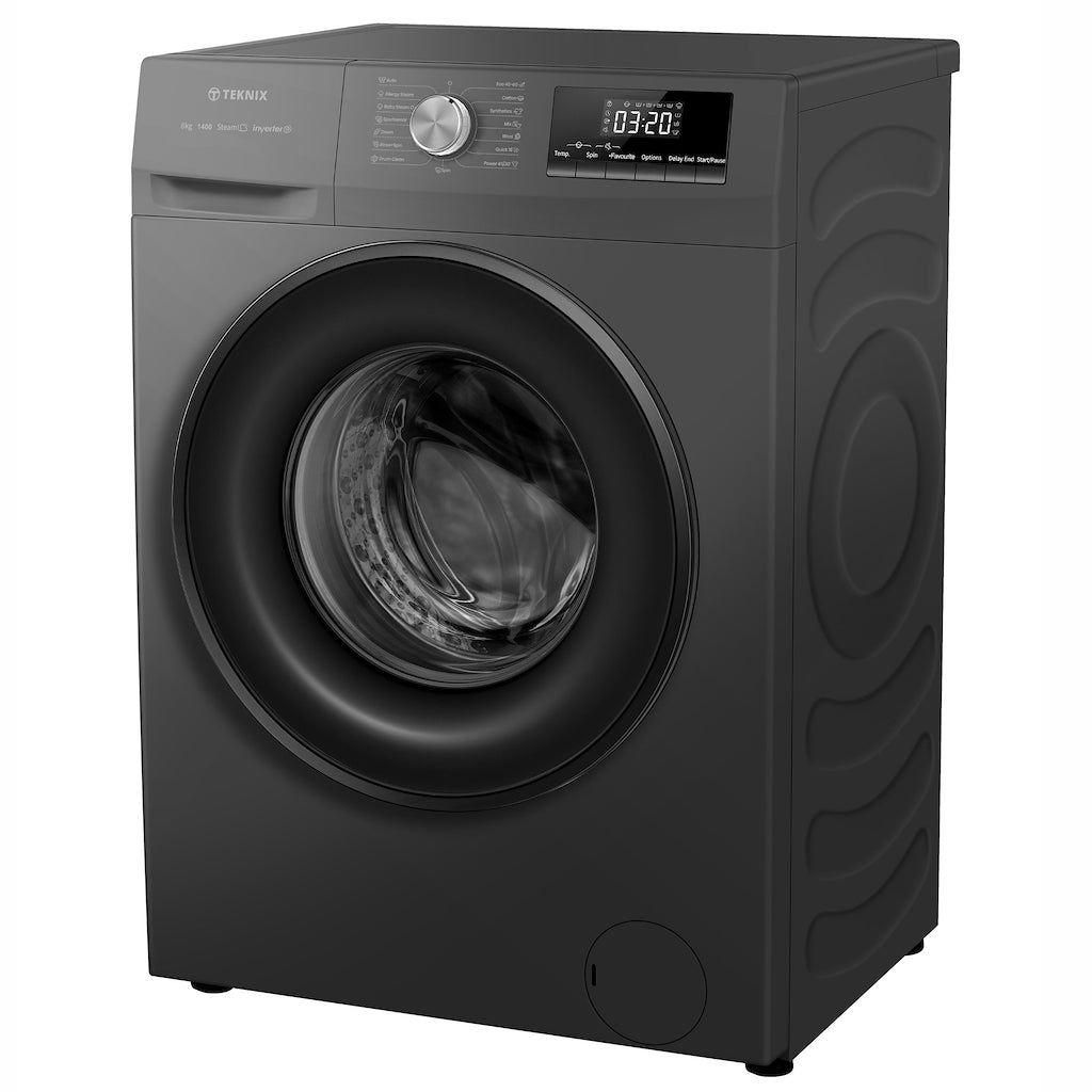 Teknix TK2W814HS 8kg Washing Machine with 1400rpm Spin - Graphite