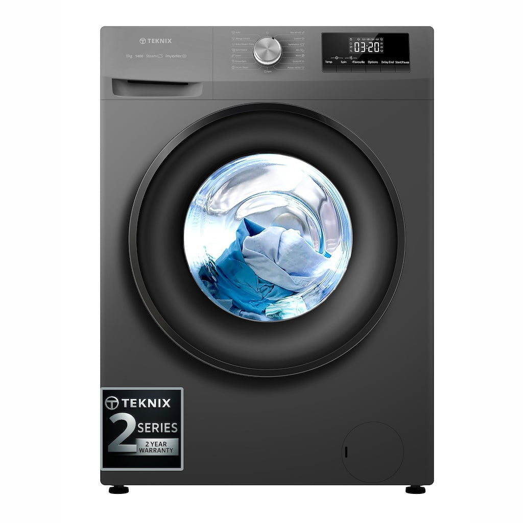 Teknix TK2W814HS 8kg Washing Machine with 1400rpm Spin - Graphite