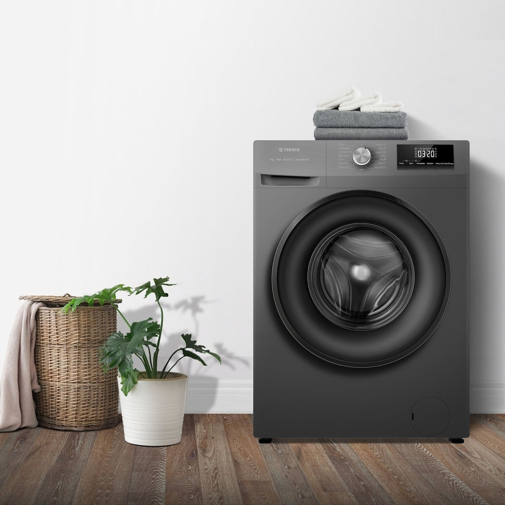 Teknix TK2W814HS 8kg Washing Machine with 1400rpm Spin - Graphite