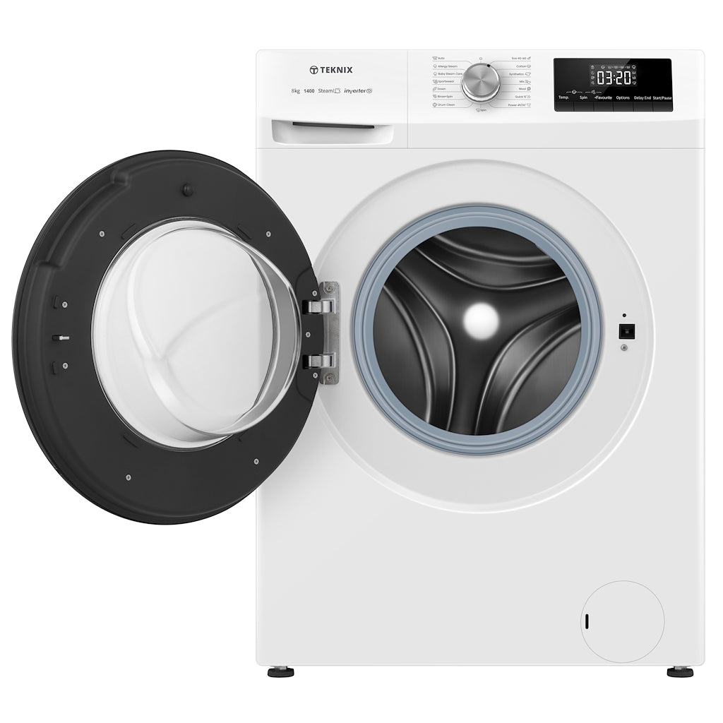 Teknix TK2W814HW 8kg Washing Machine with 1400rpm Spin - White