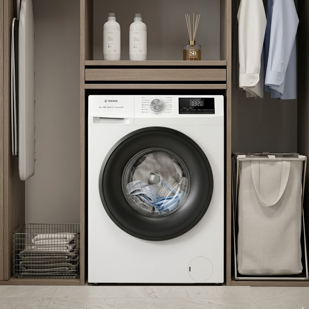 Teknix TK2W814HW 8kg Washing Machine with 1400rpm Spin - White