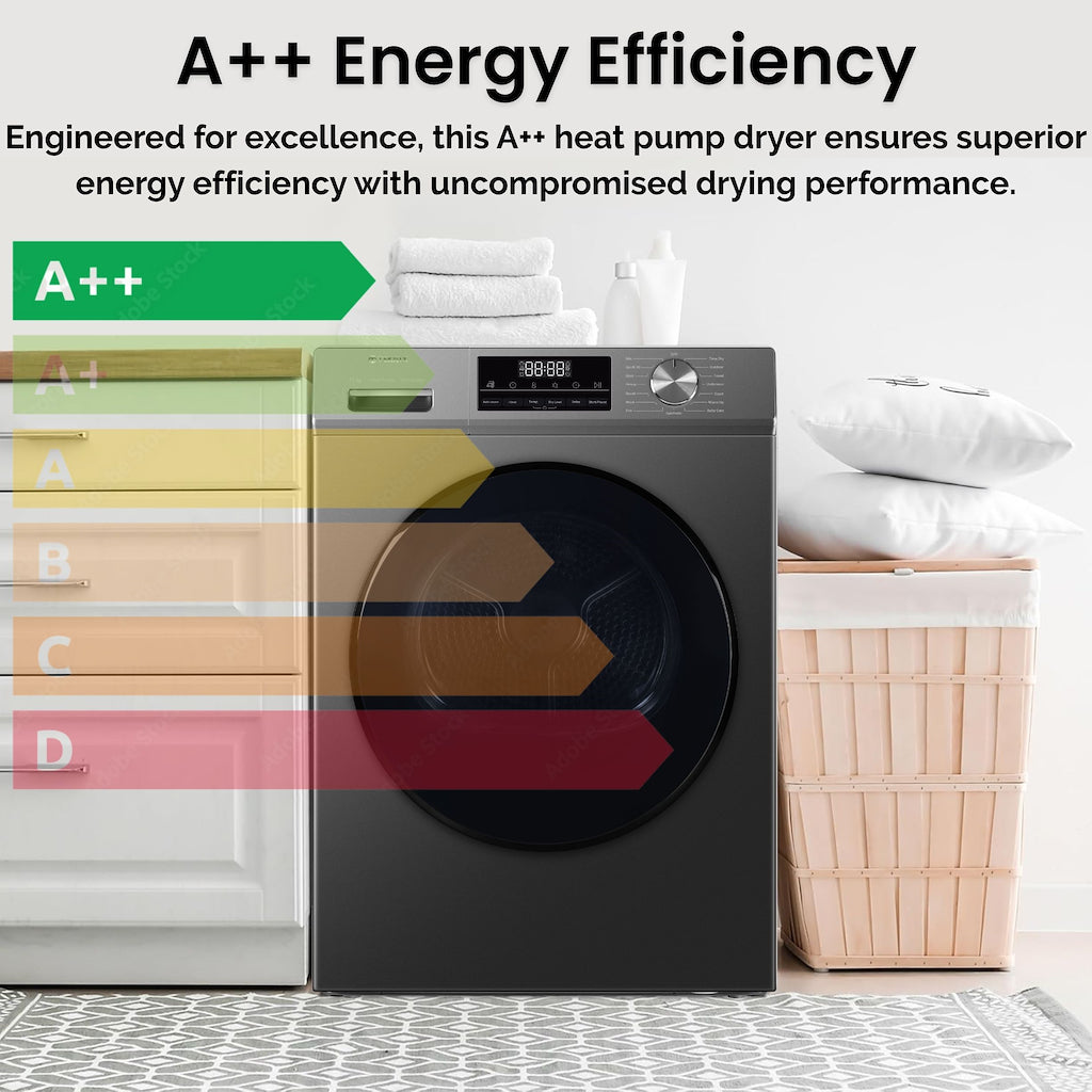 Teknix TK3HP10XS 10kg Heat Pump Tumble Dryer - Titanium