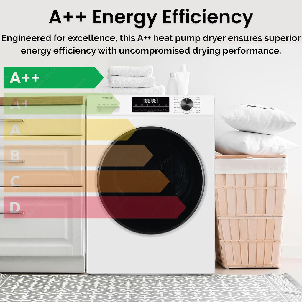 Teknix TK3HP10XW 10kg Heat Pump Tumble Dryer - White