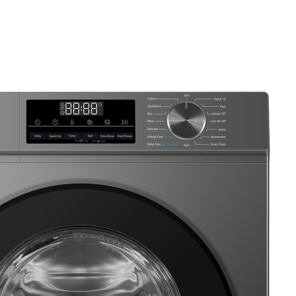 Teknix TK3W814XS 3 Series 8kg Washing Machine with 1400rpm Spin - Titanium