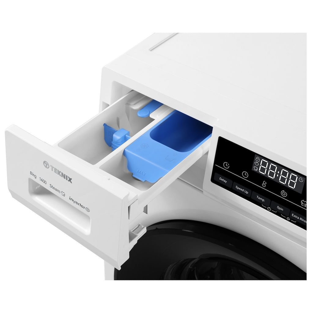 Teknix TK3W814XW 3 Series 8kg Washing Machine with 1400rpm Spin - White