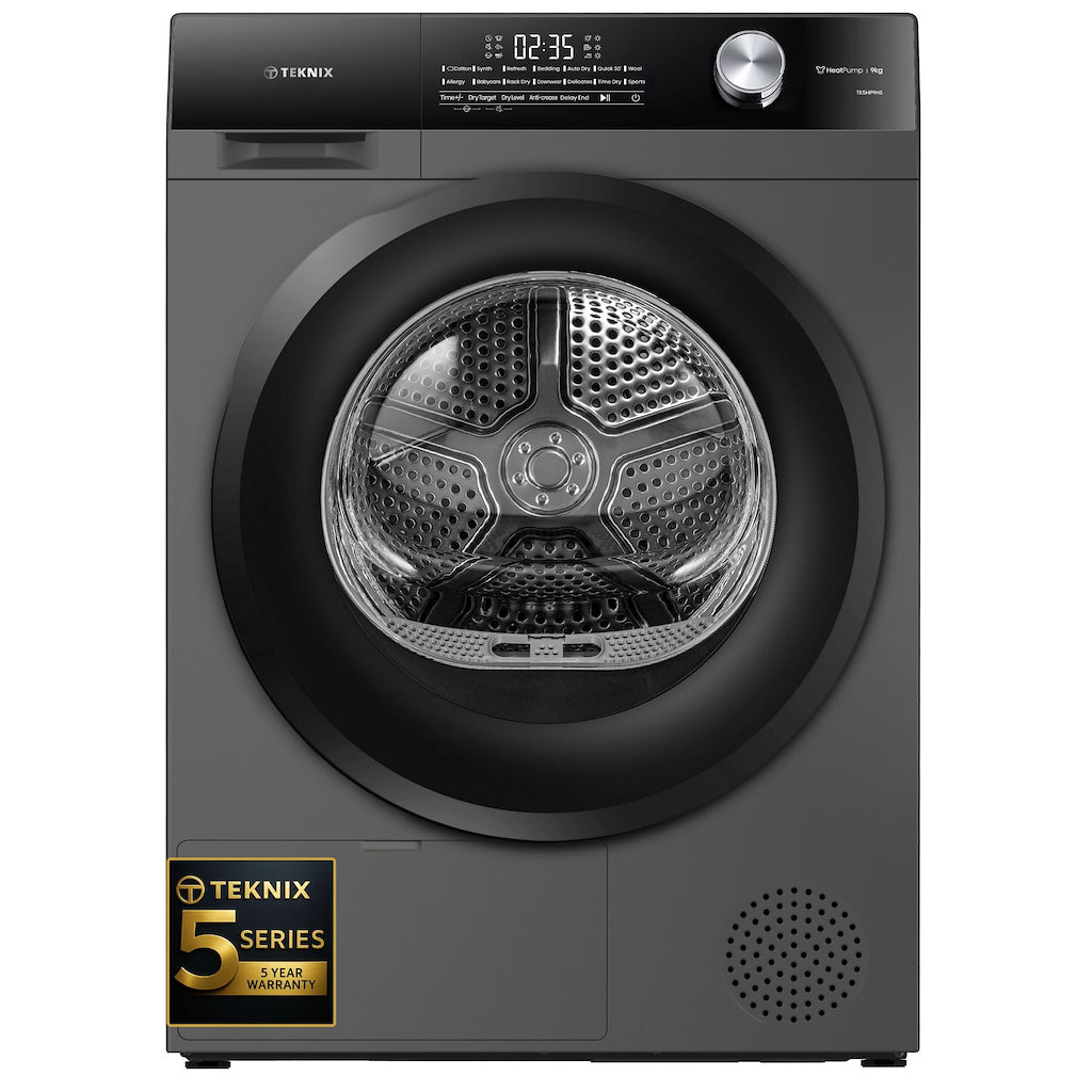 Teknix TK5HP9HS 5 Series 9kg Heat Pump Tumble Dryer - Titanium