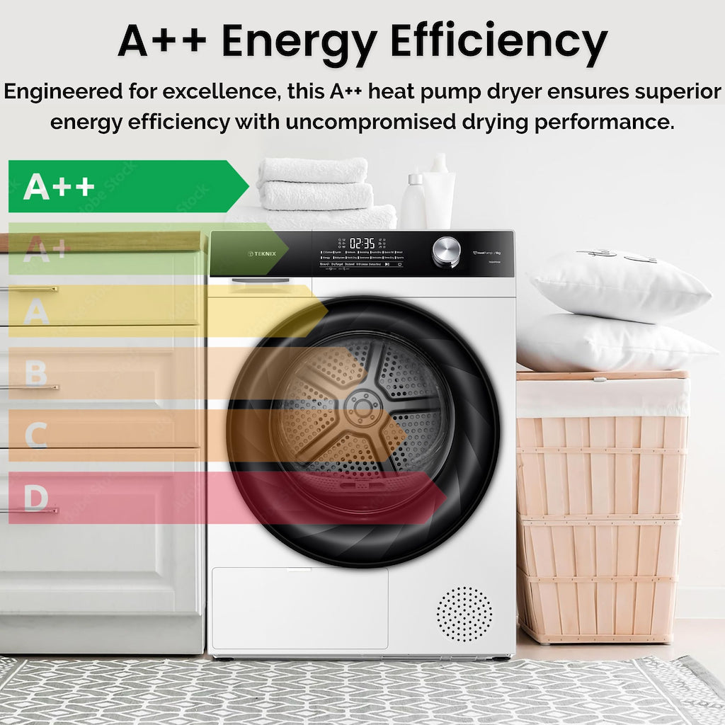 Teknix TK5HP9HW 5 Series 9kg Heat Pump Tumble Dryer - White