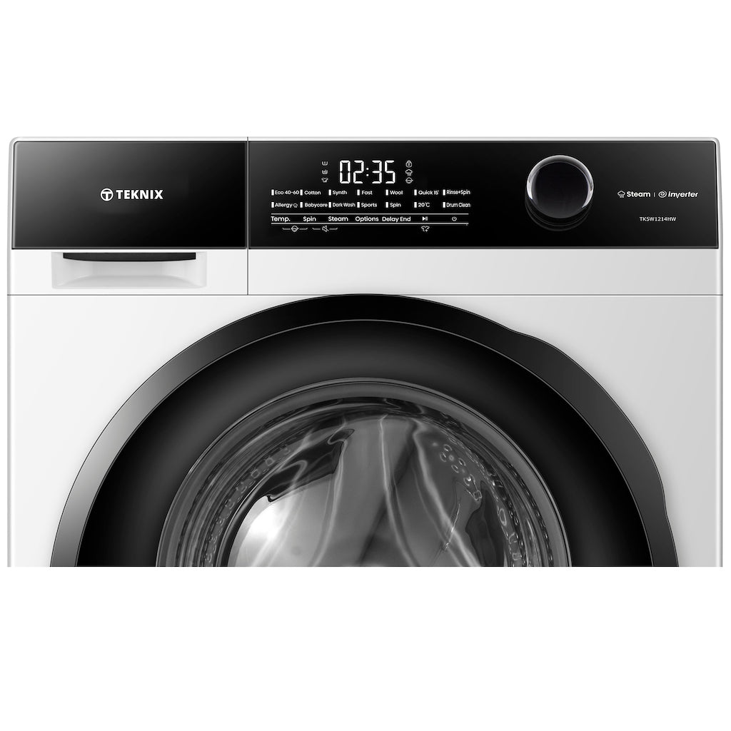 Teknix TK5W1214HW 5 Series 12kg Washing Machine with 1400rpm Spin - White