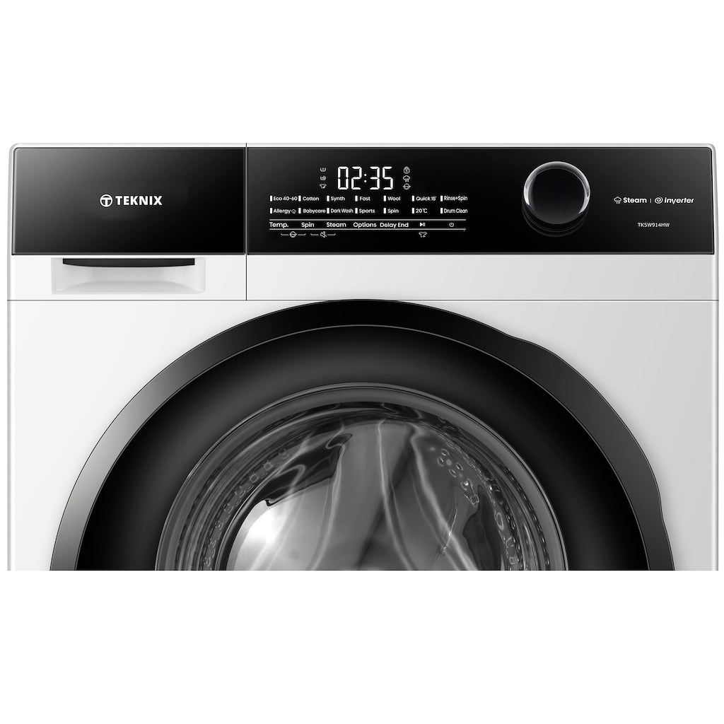 Teknix TK5W914HW 5 Series 9kg Washing Machine with 1400rpm Spin - White