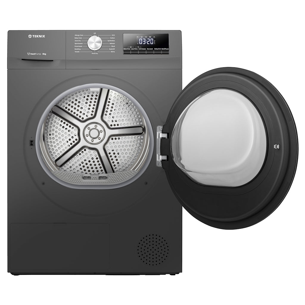 Teknix TKHP8HS 8kg Heat Pump Tumble Dryer - Titanium